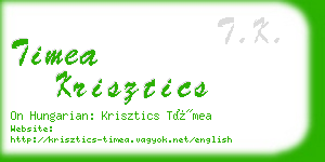 timea krisztics business card